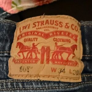 Levi's Men's Dark Blue Straight Jeans 505